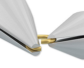 Two chain nose pliers closing a jump ring.